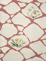 石畳模様に草花の図型絵染附下着物 むら田扱