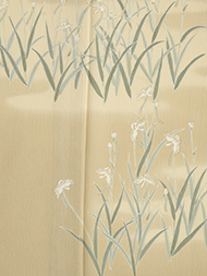 鷺草の花友禅楊柳単衣訪問着 三越扱
