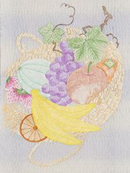 フルーツバスケット刺繍夏名古屋帯地 おび弘製