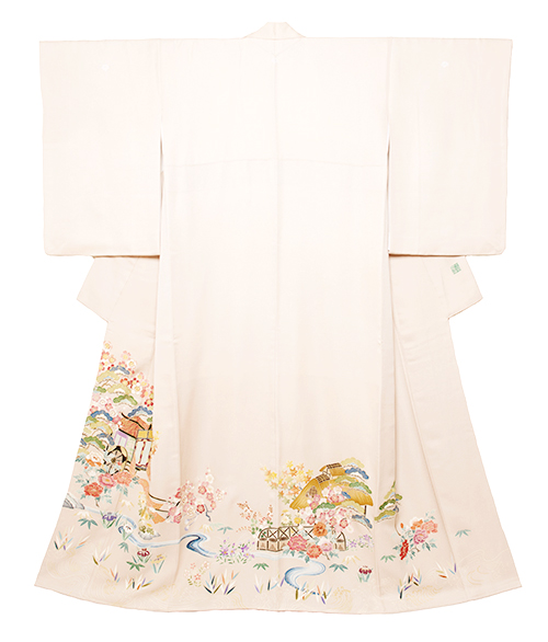 御所車と葛屋に四季の花色留袖 東京染繍大羊居製