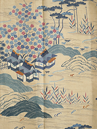 古代越後上布 加賀友禅茶屋辻模様訪問着 水野博作