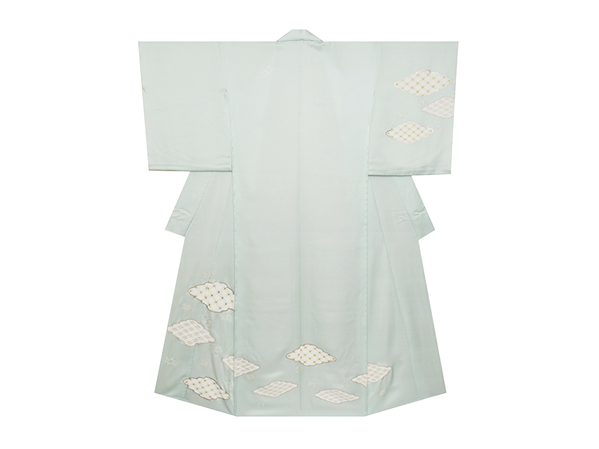 霞暈しに草花の刺繍附下着物地(t99660ME) 未仕立品紹介