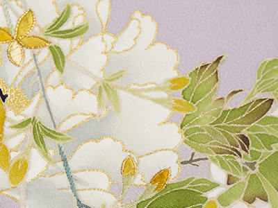 霞暈しに草花の刺繍附下着物地(K992360nr) 未仕立品紹介 霞暈しに草花の刺繍附下着物地(K992360nr) 未仕立品紹介