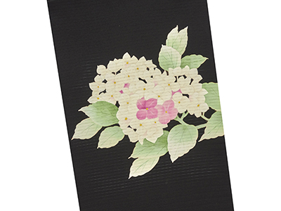 アジサイの花絽塩瀬名古屋帯(z74096yM) 帯紹介