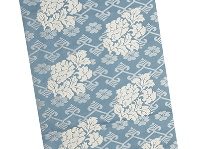 蔓草に牡丹文様二陪織二部式名古屋帯 「有職織物」人間国宝 喜多川俵二