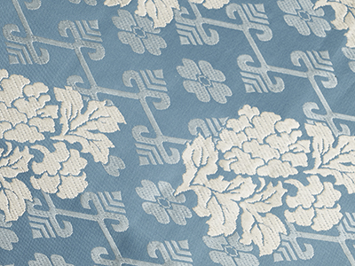 蔓草に牡丹文様二陪織二部式名古屋帯 「有職織物」人間国宝 喜多川俵二