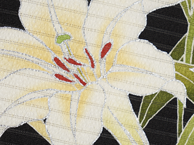 白百合の花絽縮緬名古屋帯(K21_5180hu)紹介