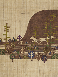 「里山を往く」筒描葛布名古屋帯 中川伊津美作