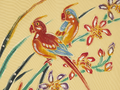 O0201比較的美品 逸品 希少！巨匠 皆川月華 作 刺繍入り 正絹
