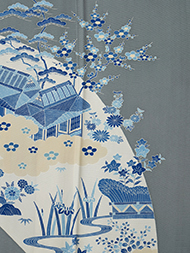 茶屋辻文様京友禅訪問着 田畑喜八作